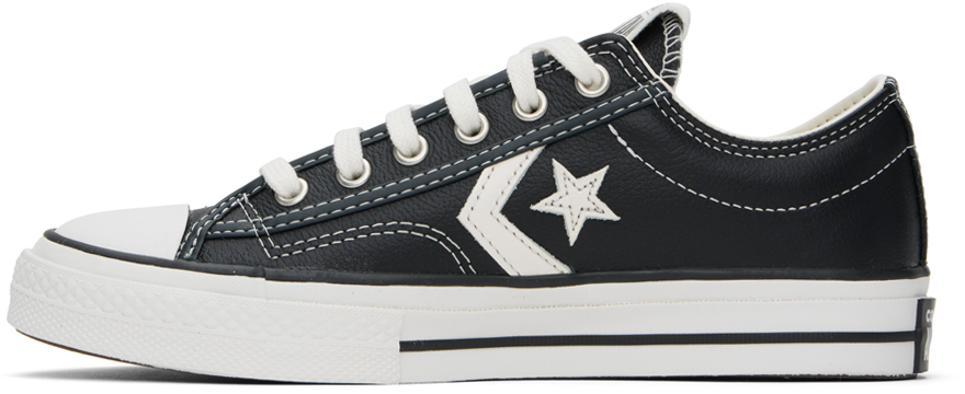 Converse All Star Canvas Star Player 76 Low Top Sneakers With Contras In Black/vintage White/