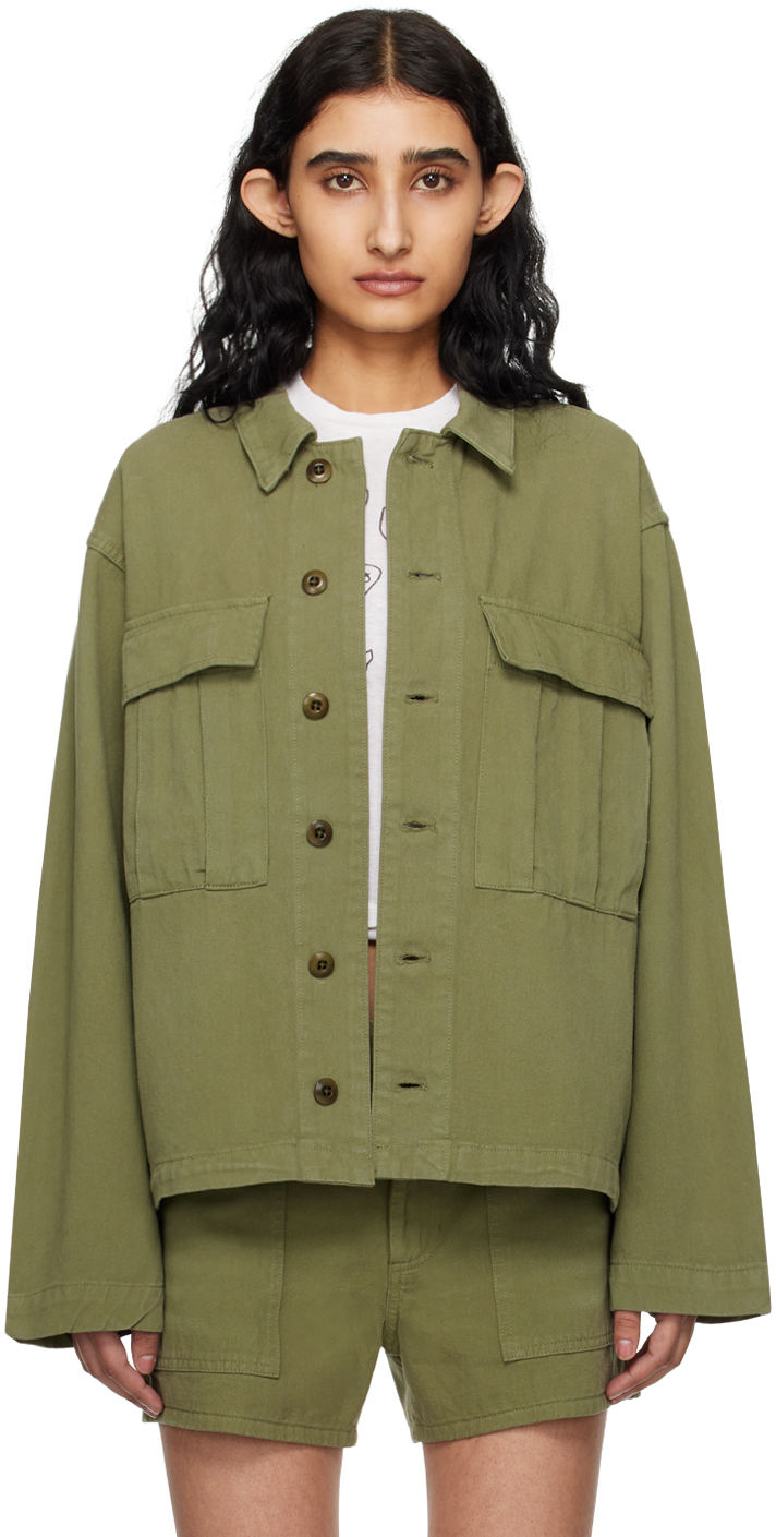 Khaki Field Jacket by Re/Done on Sale