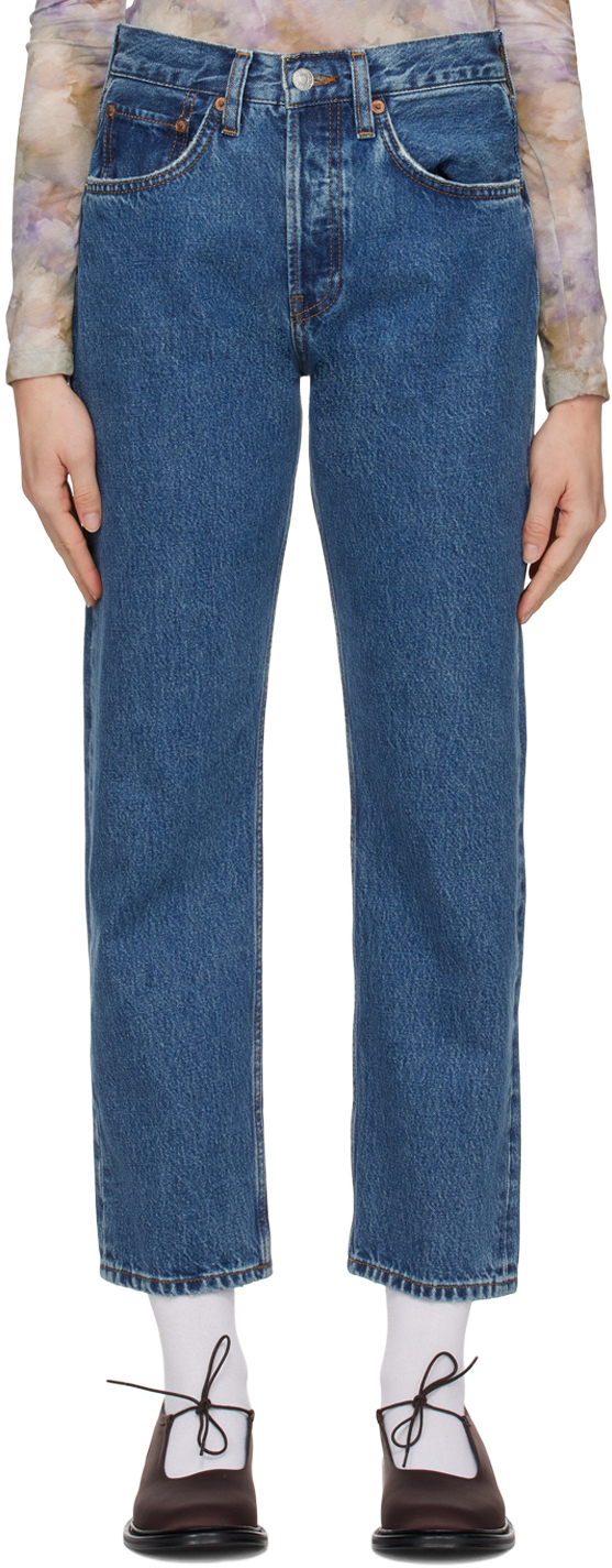 【関税込み】Re/Done ブルー Stove Pipe ジーンズ 70s Stove Pipe straight jeans in blue - Re Done | Mytheresa