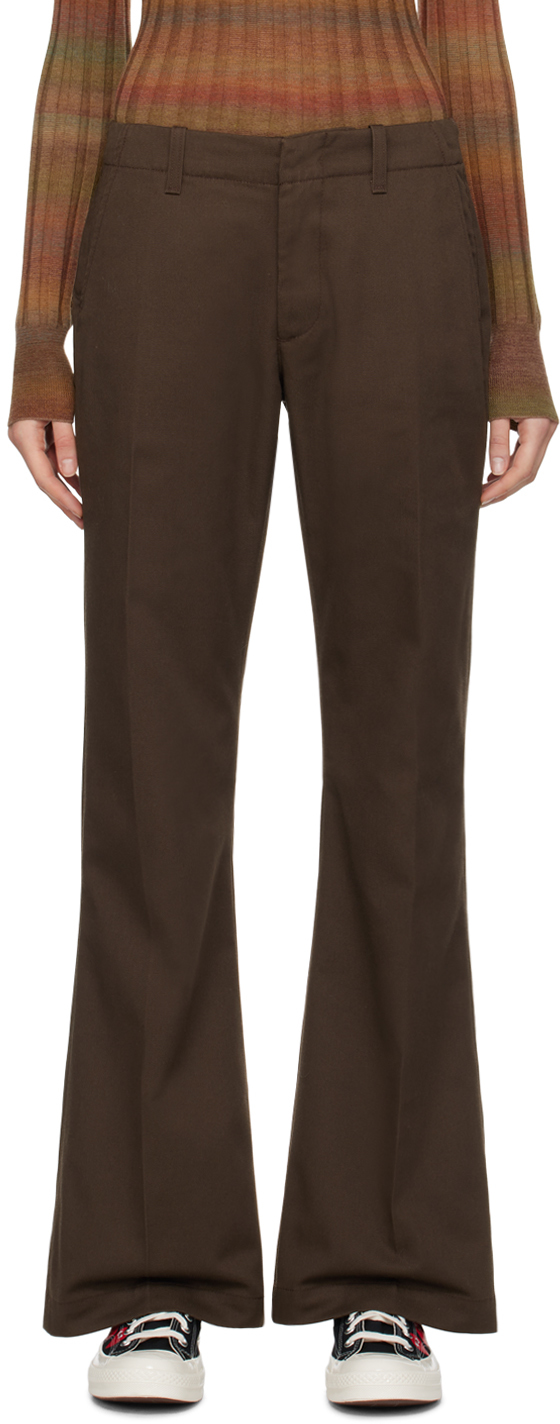 Brown flared pants