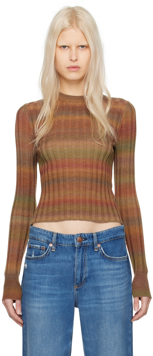 Shop Re/done Multicolor Poor Boy Sweater In Bayleaf Combo