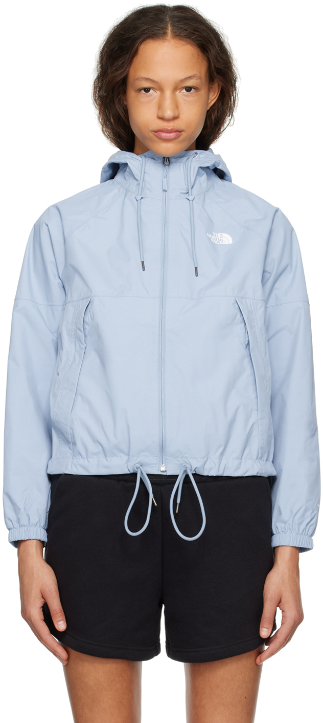 The North Face Blue Antora Rain Jacket In Qeo Steel Blue