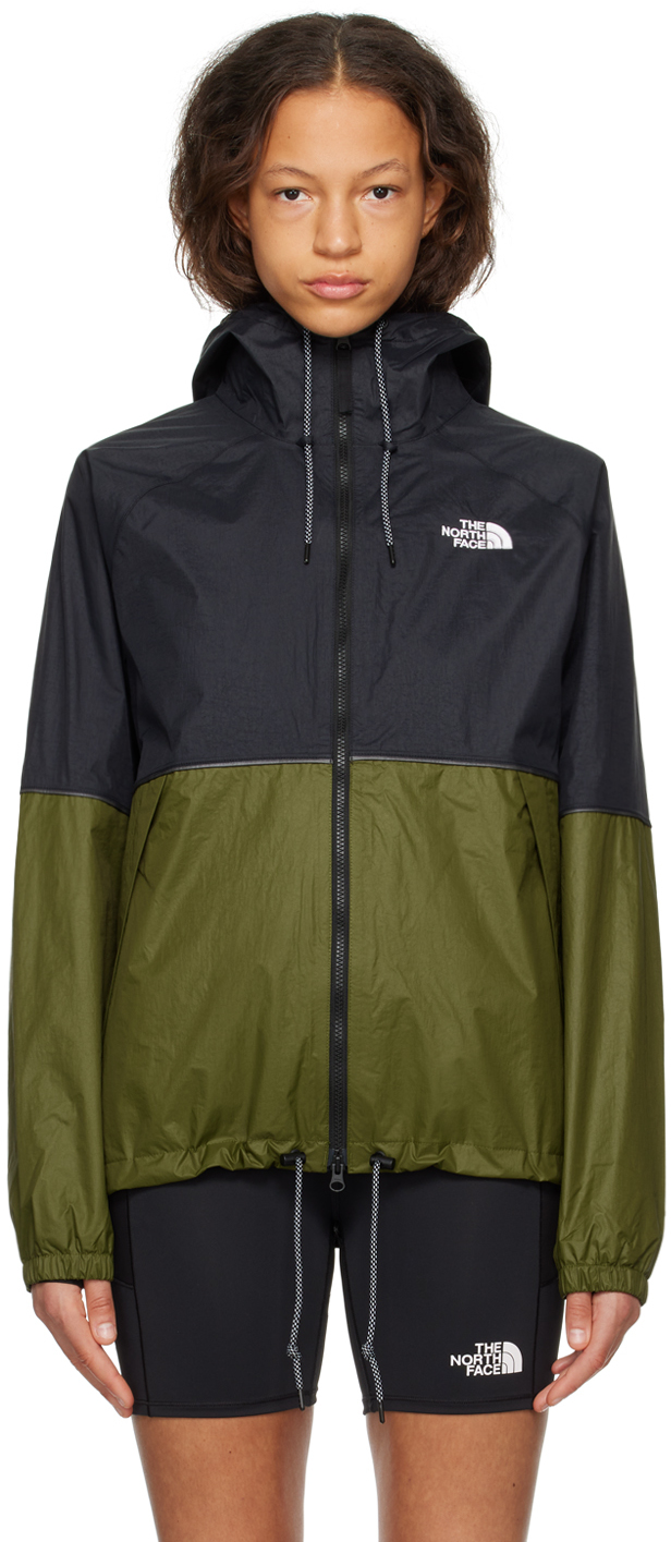 The North Face Khaki & Black Antora Rain Jacket In Rmo Forest Olive/tnf