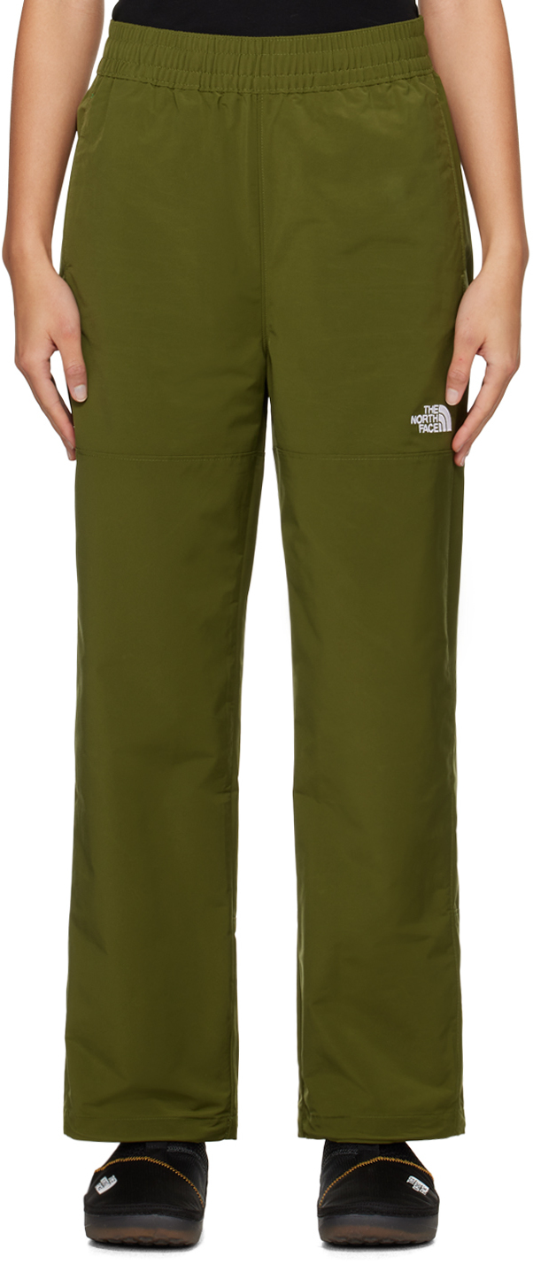 The North Face Khaki Easy Wind Lounge Pants In Pib Forest Olive