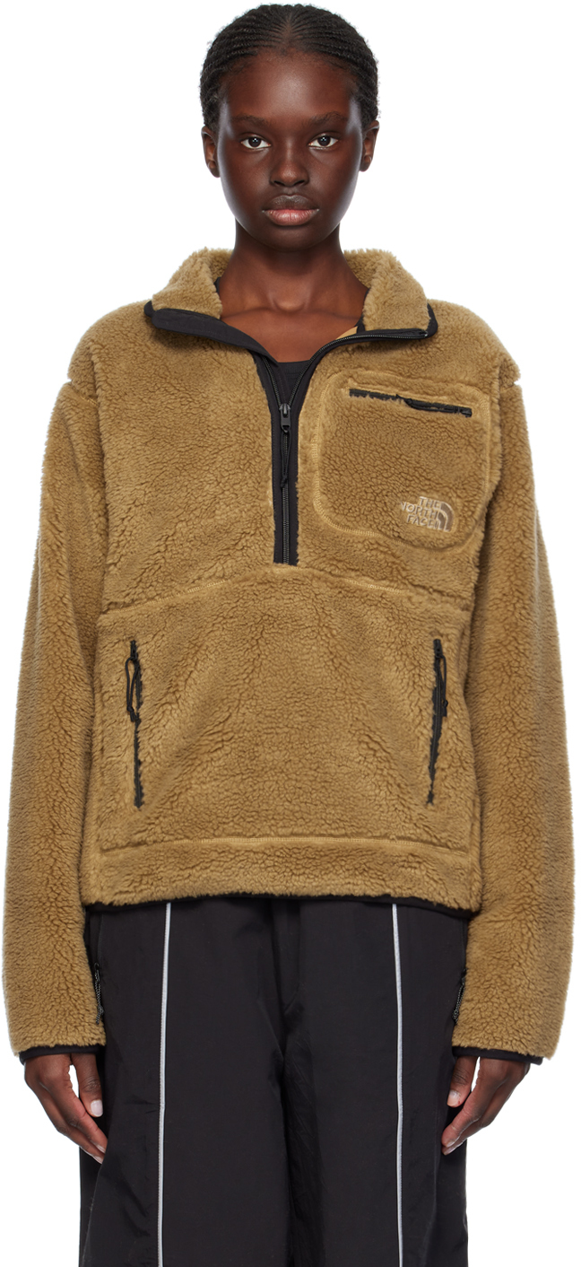 Shop The North Face Tan Extreme Pile Sweatshirt In Yu3 Tnf Black/utilit
