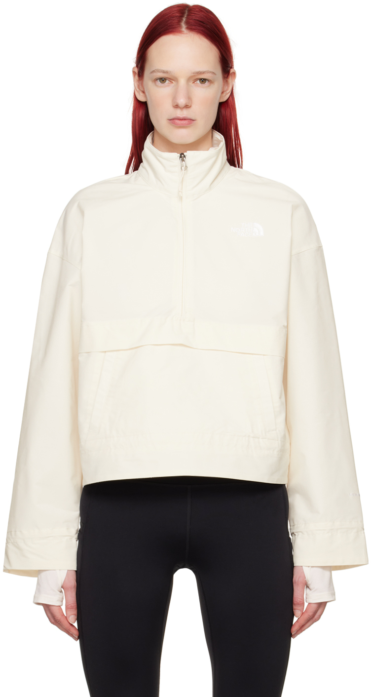 The North Face White Easy Wind Jacket In Qli White Dune