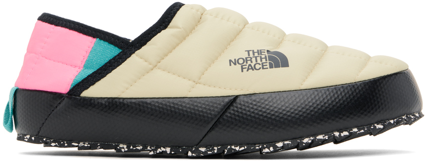 Shop The North Face Beige & Pink Thermoball Traction V Mules In V4i Gravel/gamma Pin