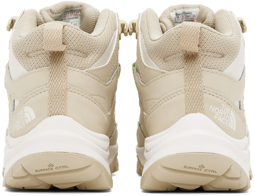 The North Face Beige Hedgehog 3 Mid Sneakers In Tiu Gravel/white Dun