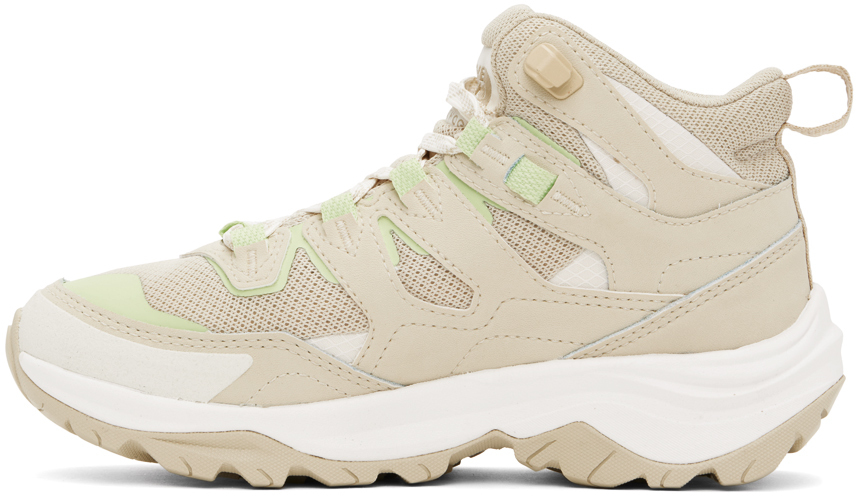 The North Face Beige Hedgehog 3 Mid Sneakers In Tiu Gravel/white Dun