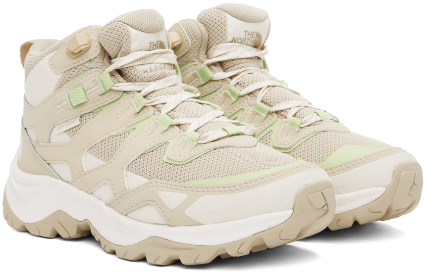 The North Face Beige Hedgehog 3 Mid Sneakers In Tiu Gravel/white Dun