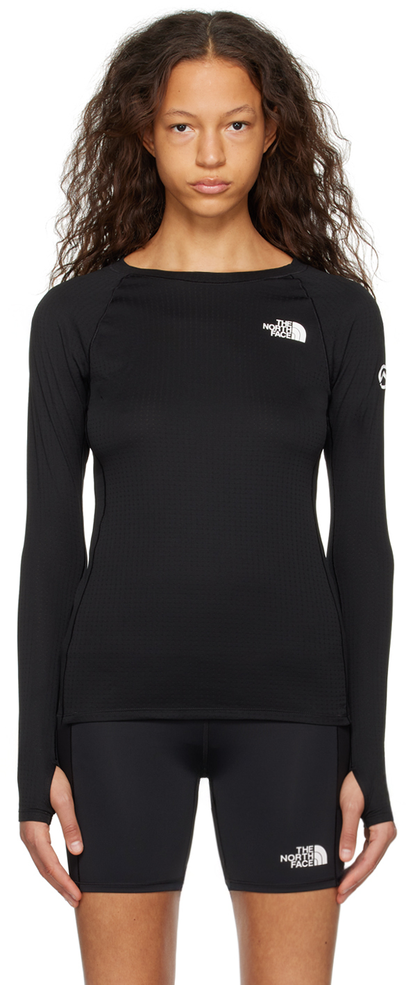 Shop The North Face Black Pro 120 Long Sleeve T-shirt In Kx7 Tnf Black/tnf Bl