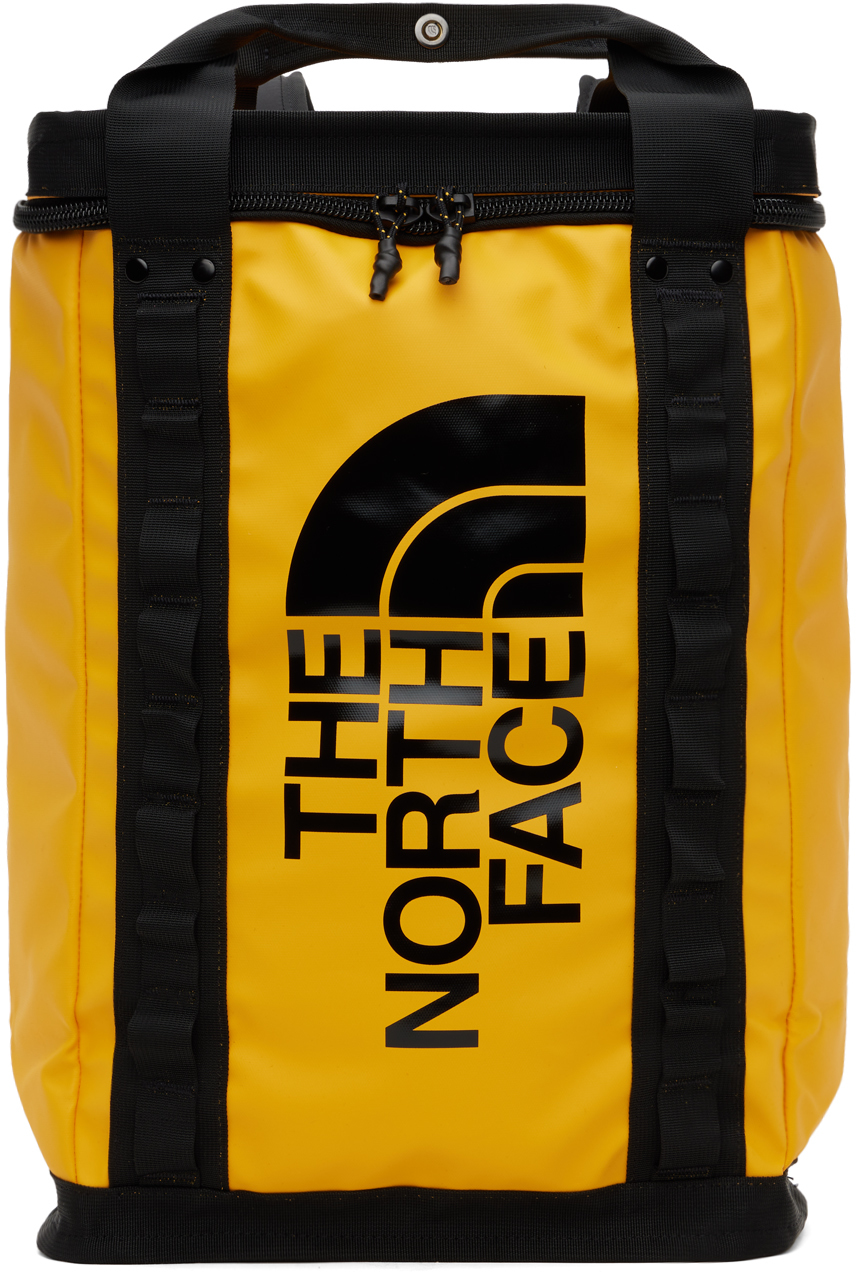 Shop The North Face Yellow Explore Fusebox Large Backpack In Zu3 Sum Gold-tnf Blk