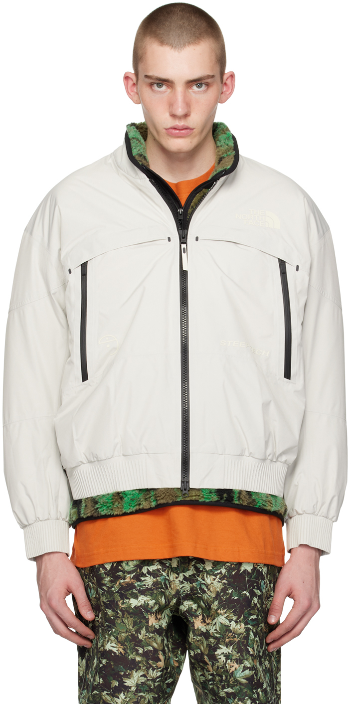The North Face Off-white Rmst Steep Tech Bomb Shell Jacket In Qli White Dune