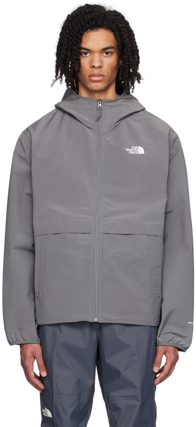 The North Face Gray Easy Wind Jacket In 0uz Smoked Pearl