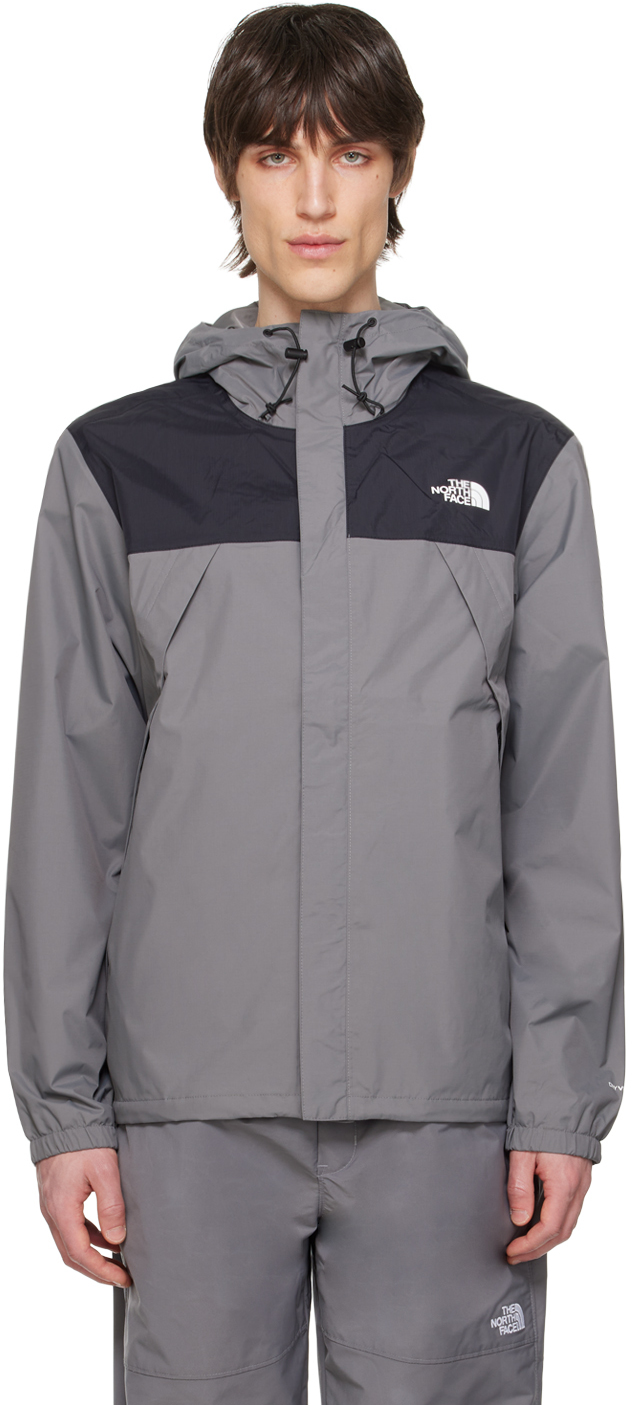 The North Face Gray & Black Antora Jacket In Rpi Smkdpearl-tnfblk