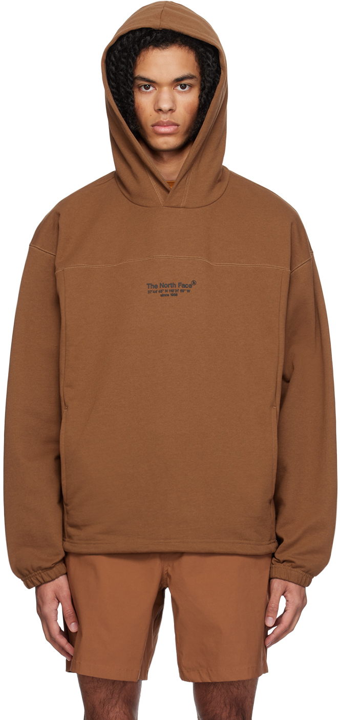 The North Face Brown Axys Hoodie In Qho Stone Brown