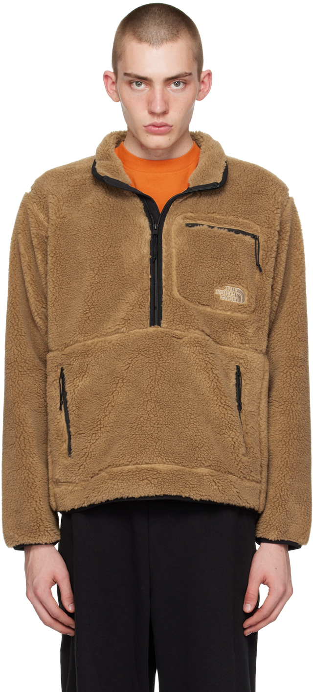 Shop The North Face Brown Extreme Pile Sweater In Yu3 Tnf Blk-utilbrwn