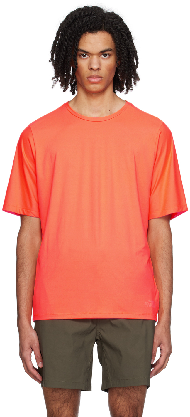 The North Face Orange Dune Sky T-shirt In Qi4 Vivid Flame