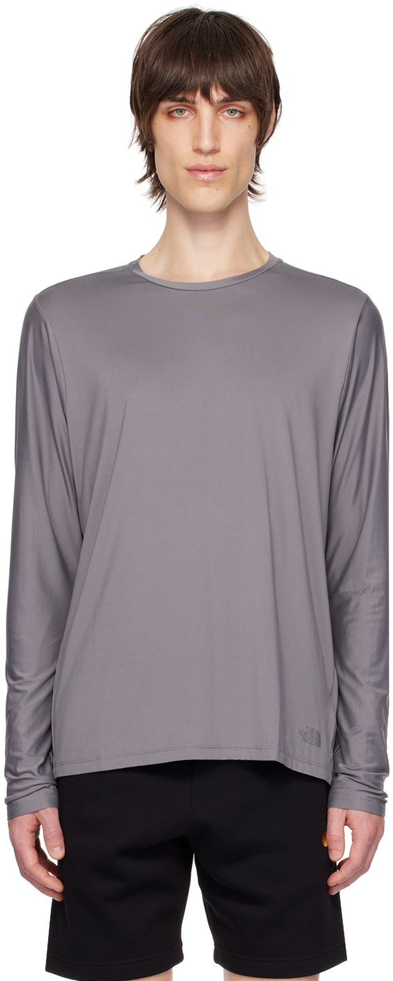 Shop The North Face Gray Dune Sky Long-sleeve T-shirt In 0uz Smoked Pearl