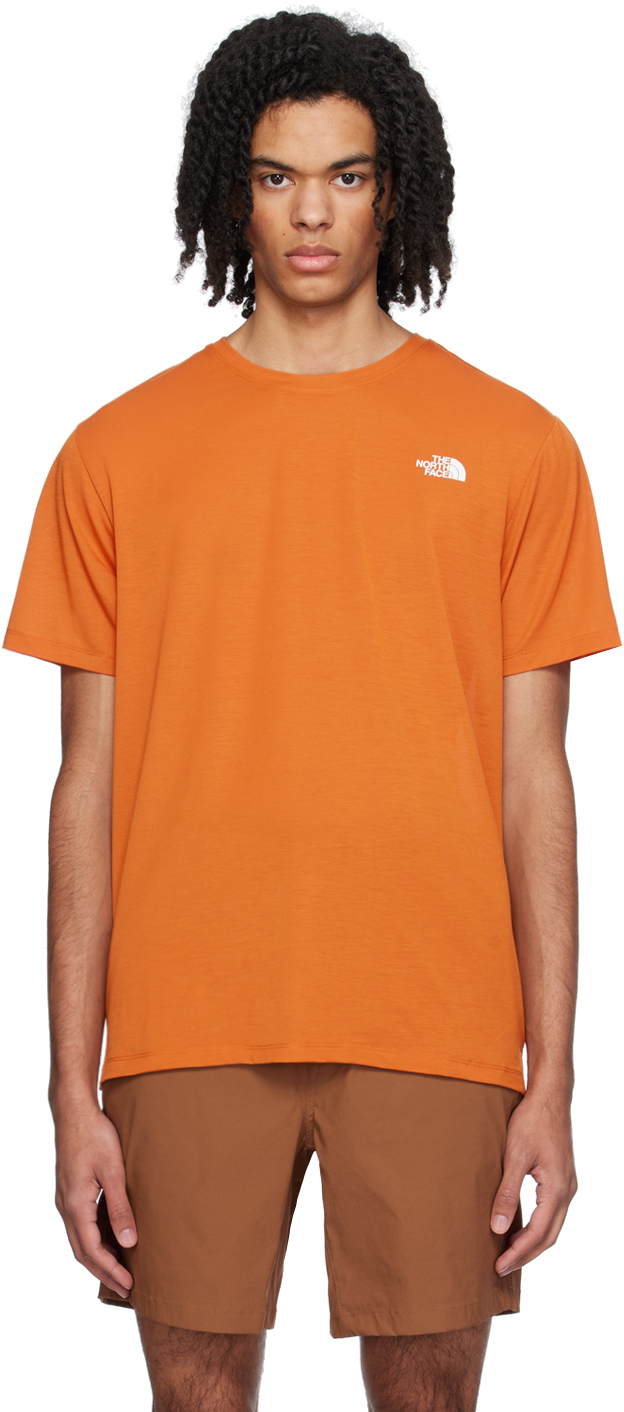 The North Face Orange Wander T-shirt In Pco Desert Rust