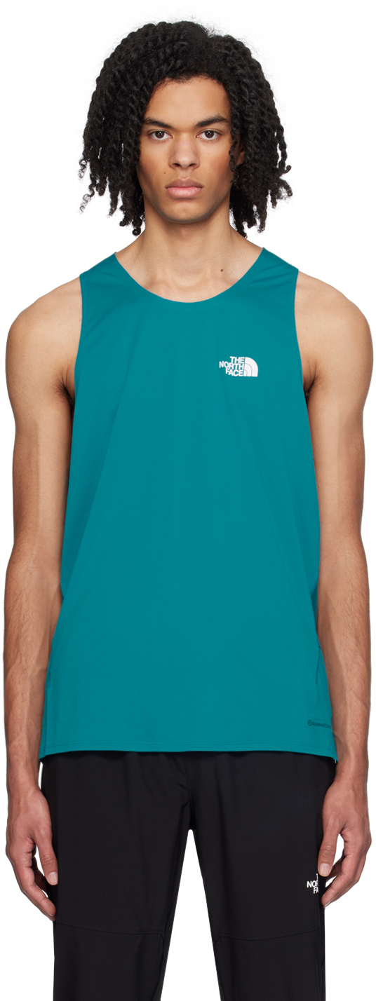 The North Face Blue High Trail Run Tank Top In Sol Sapphslate-bluem