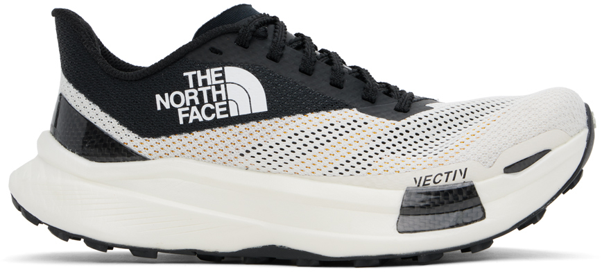 The North Face White & Black Summit Vectiv Pro Ii Trail Sneakers In Rou Wht Dune/tnf Blk