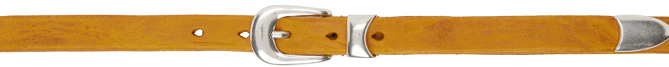 Shop Our Legacy Yellow 2cm Belt In Saffron Leather