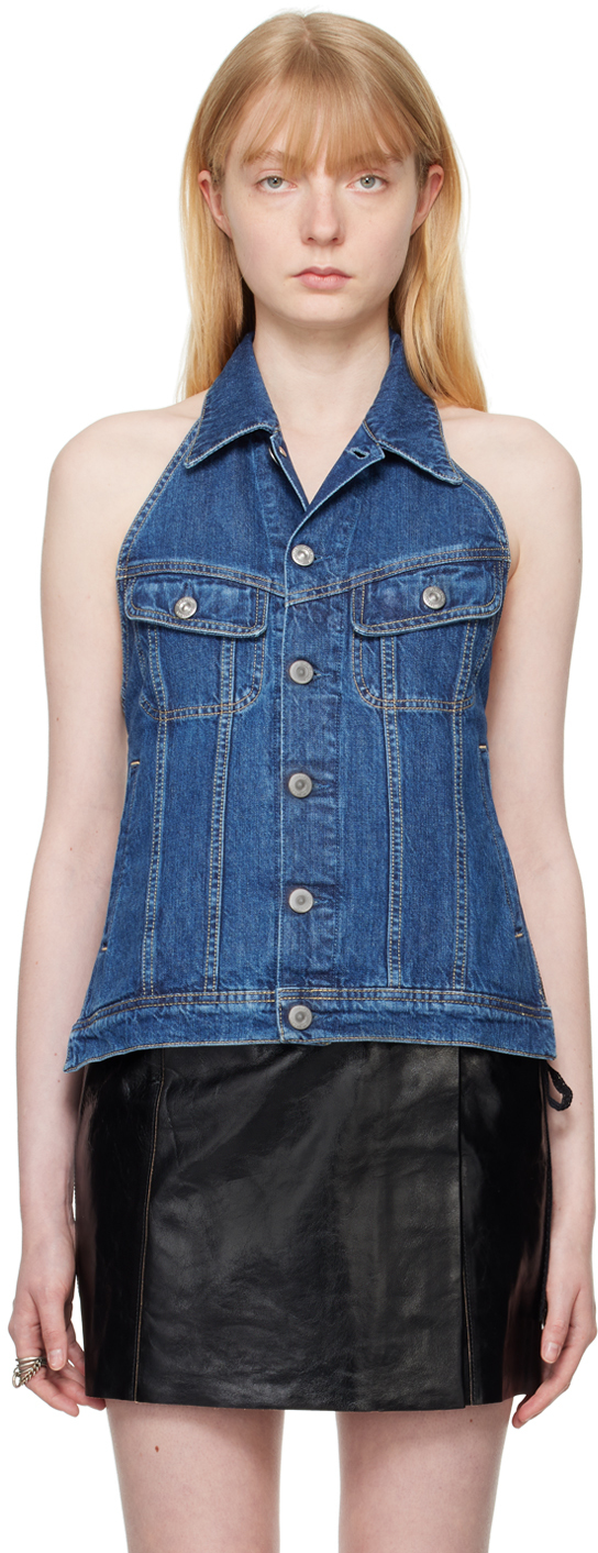 Indigo Strap Denim Vest by OUR LEGACY on Sale