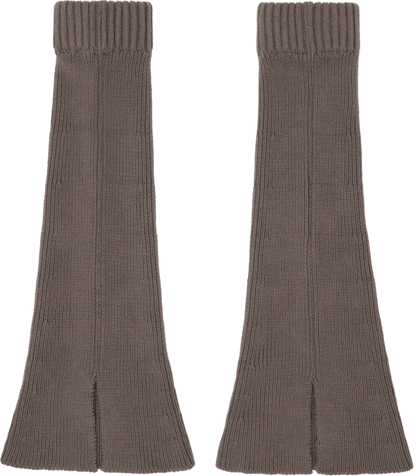 Taupe Knitted Gaiter Leg Warmers