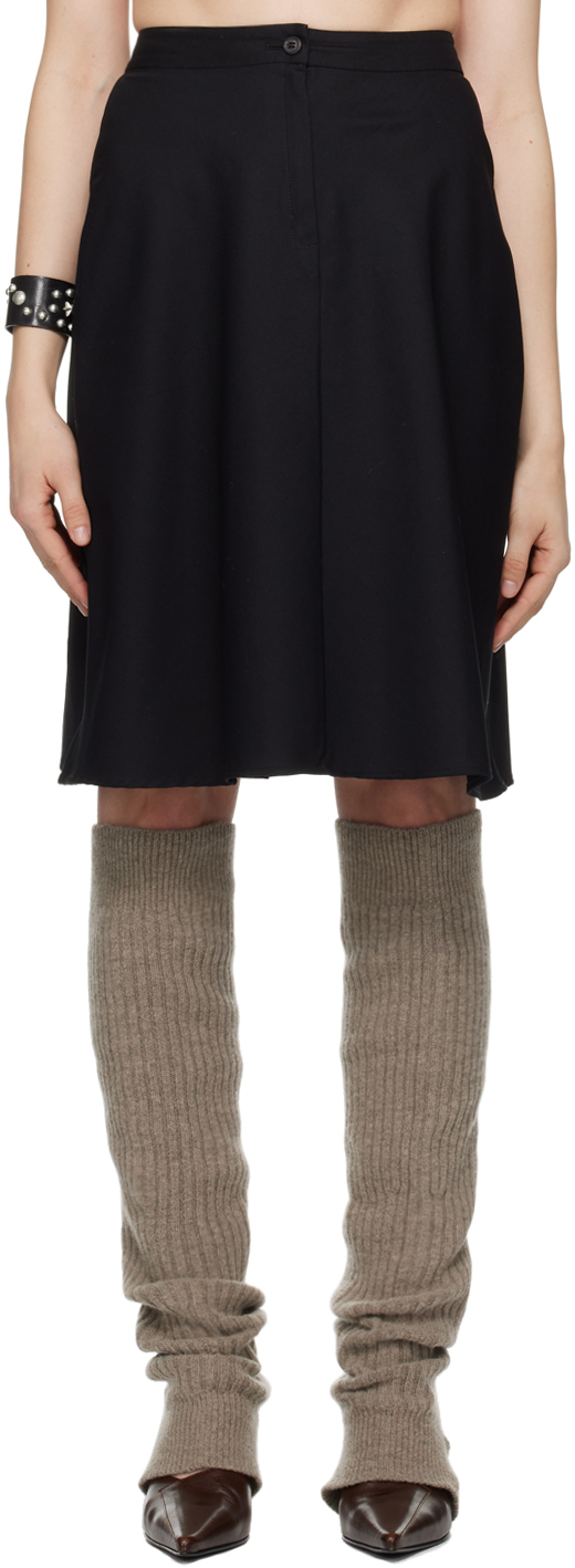 Black High-Rise Midi Skirt