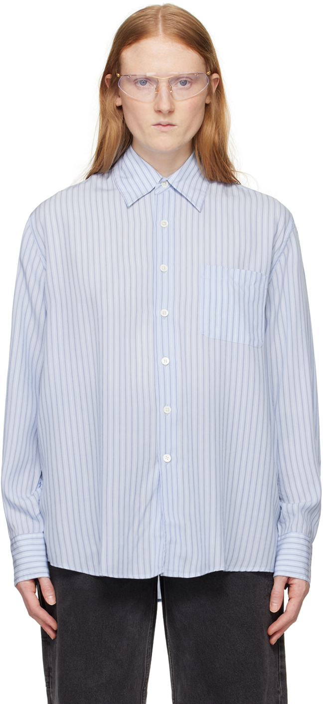 Our Legacy Blue Above Shirt In Floating Tencel