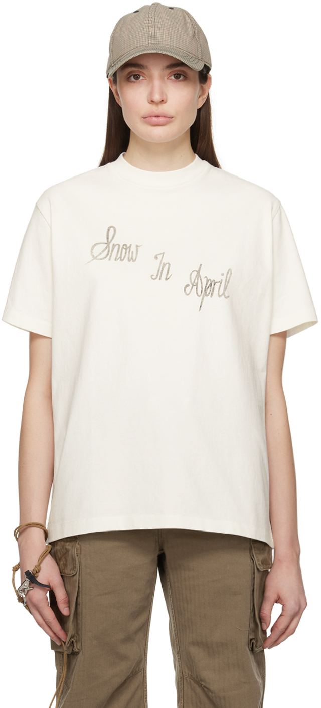 White 'Snow In April' T-Shirt