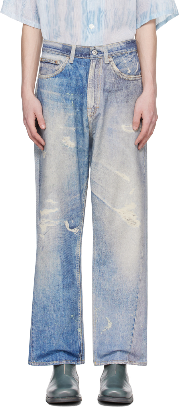 Shop Our Legacy Blue Third Cut Jeans In Digital Denim Print