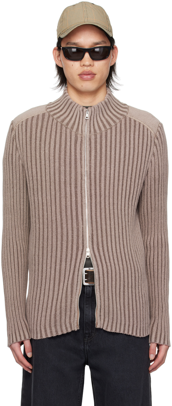 Shop Our Legacy Taupe Classic Cardigan In Pink Cast Cotton Cas
