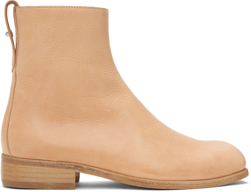 Shop Our Legacy Beige Michaelis Boots In Natural Tan Leather