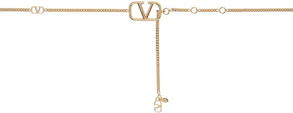 Shop Valentino Gold Vlogo Signature Chain Belt In Cs4 Oro 18
