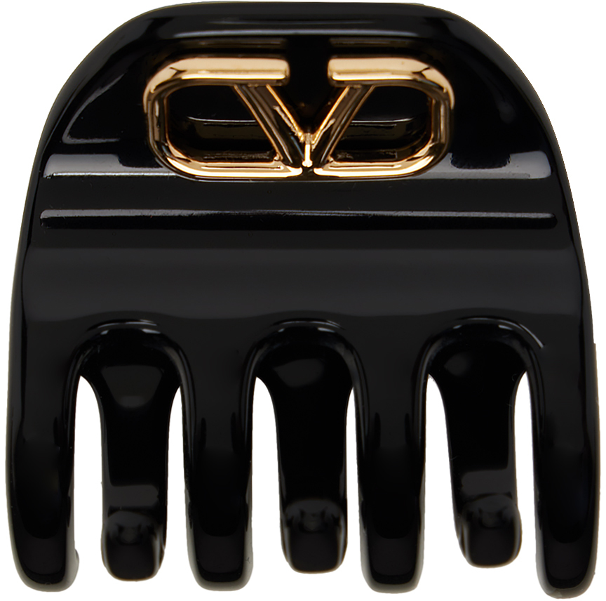 Valentino Garavani Black Hardware Hair Clip In K7j Nero/oro 18