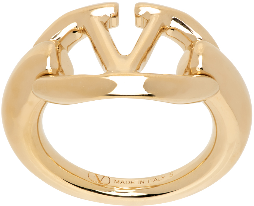 Gold VLogo Gate Ring