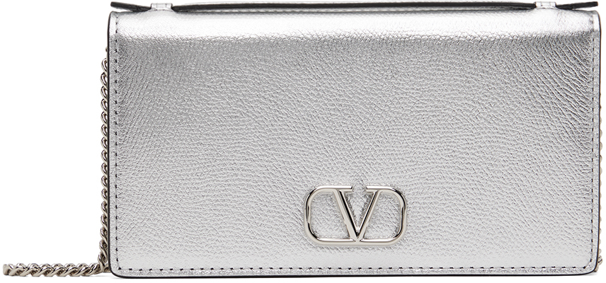 Valentino Garavani: Silver VLogo Signature Wallet Bag