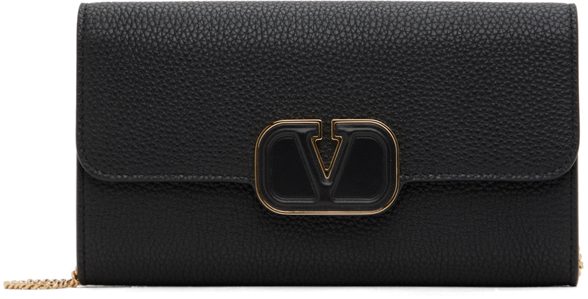 Black VLogo Signature Wallet Bag