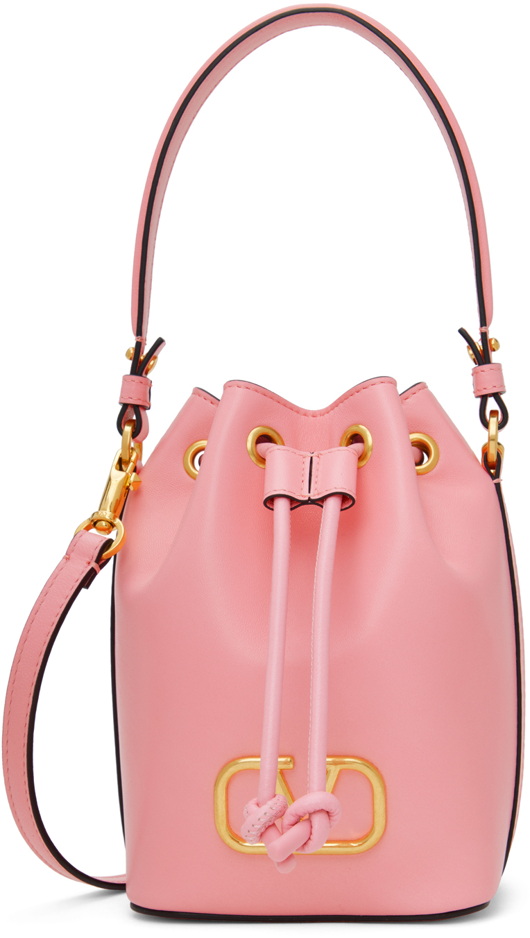 Valentino Garavani Pink Vlogo Signature Mini Bucket Bag In Zqq Bubble