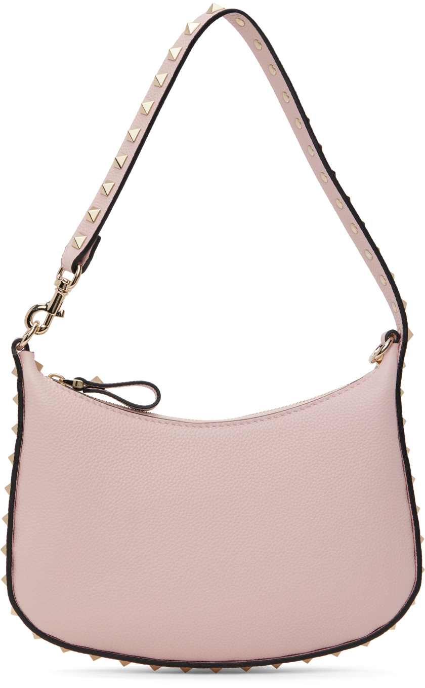Valentino Garavani Pink Mini Rockstud Shoulder Bag In 16q Rose Quartz