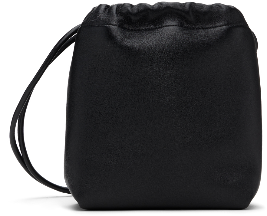 Shop Valentino Black Vlogo Pouf Mini Bucket Bag In 0no Nero