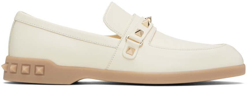 Shop Valentino White Leisure Flows Loafers In 098 Ivory