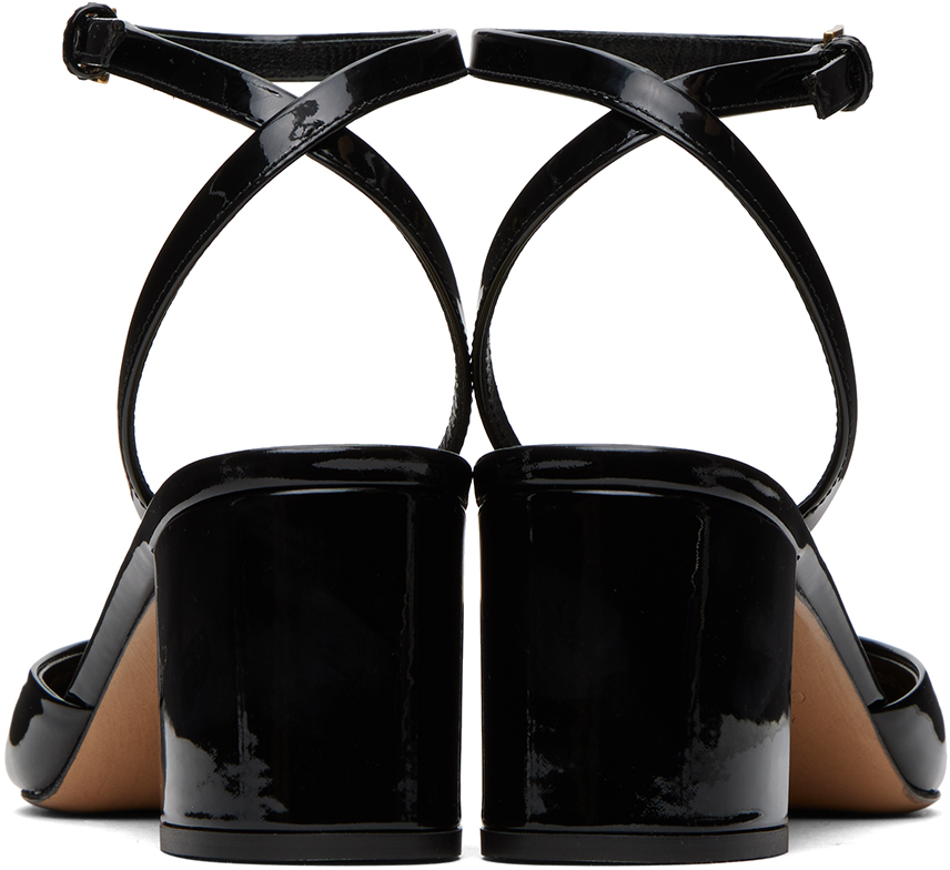 Shop Valentino Black One Stud Patent Leather Heels In 0no Nero
