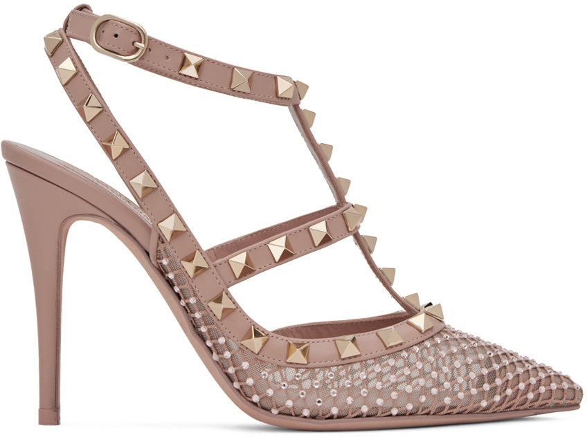 Pink valentino clearance rockstud heels