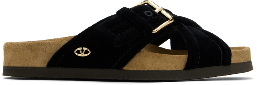 サンダル・ミュール VALENTINO GARAVANI FUSSFRIEND VELVET SLIDE SANDALS Valentino Garavani Slide Fussfriend Velvet Sandals 30MM