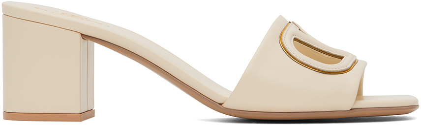 Valentino Garavani Off-white 60mm Vlogo Cutout Heeled Sandals In B24 Light Ivory