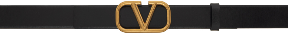 Valentino Garavani Black Vlogo Signature Belt In Nero
