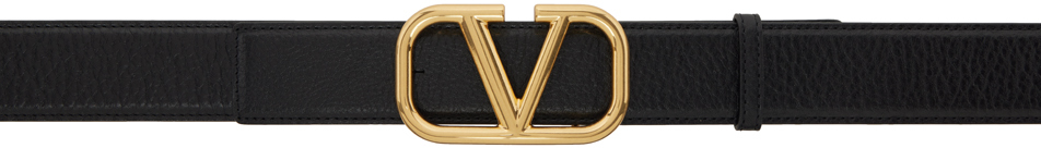 Valentino Garavani Black Vlogo Signature Belt In Nero